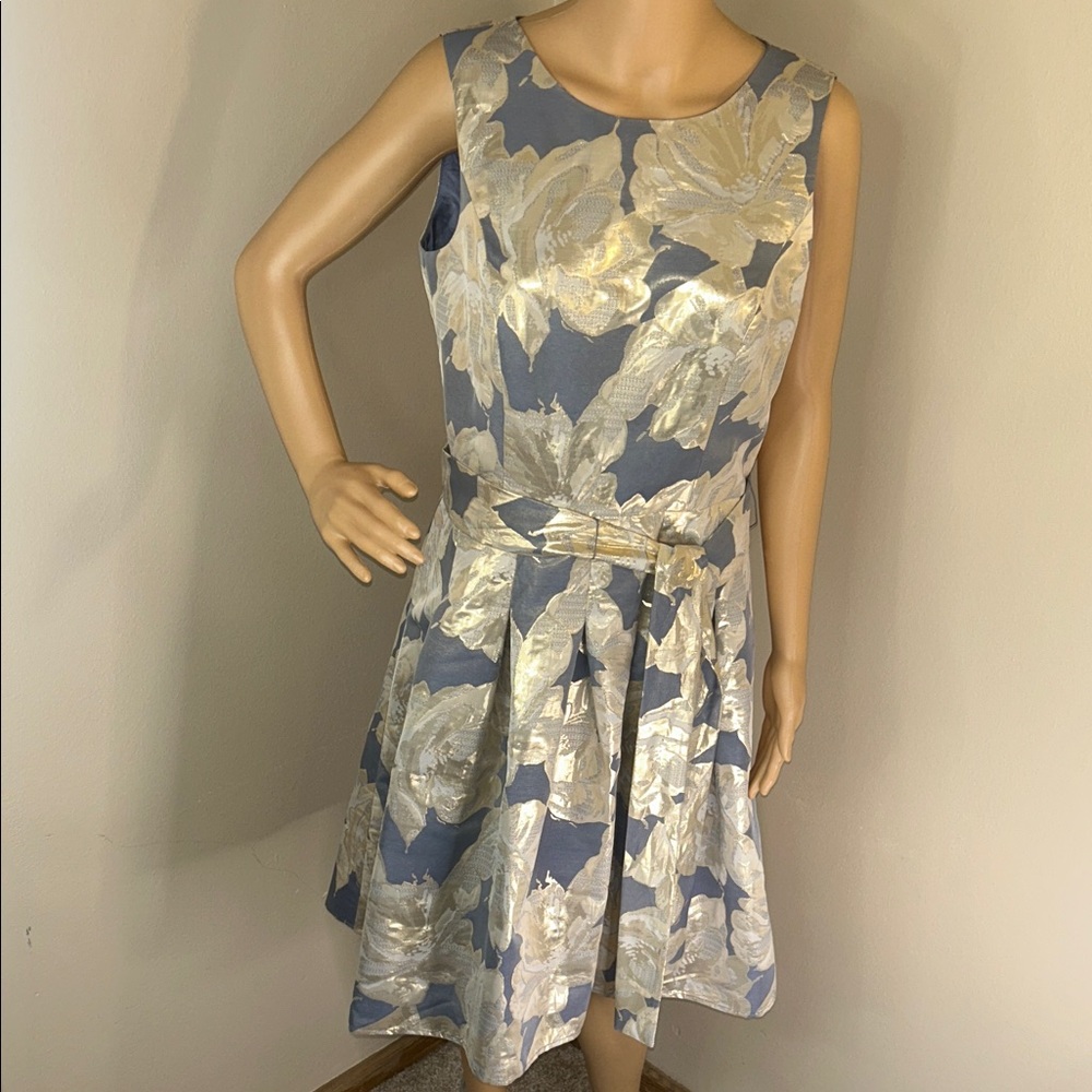 Tommy Hilfiger Metallic Floral Midi Dress
